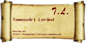 Temesvári Loránd névjegykártya